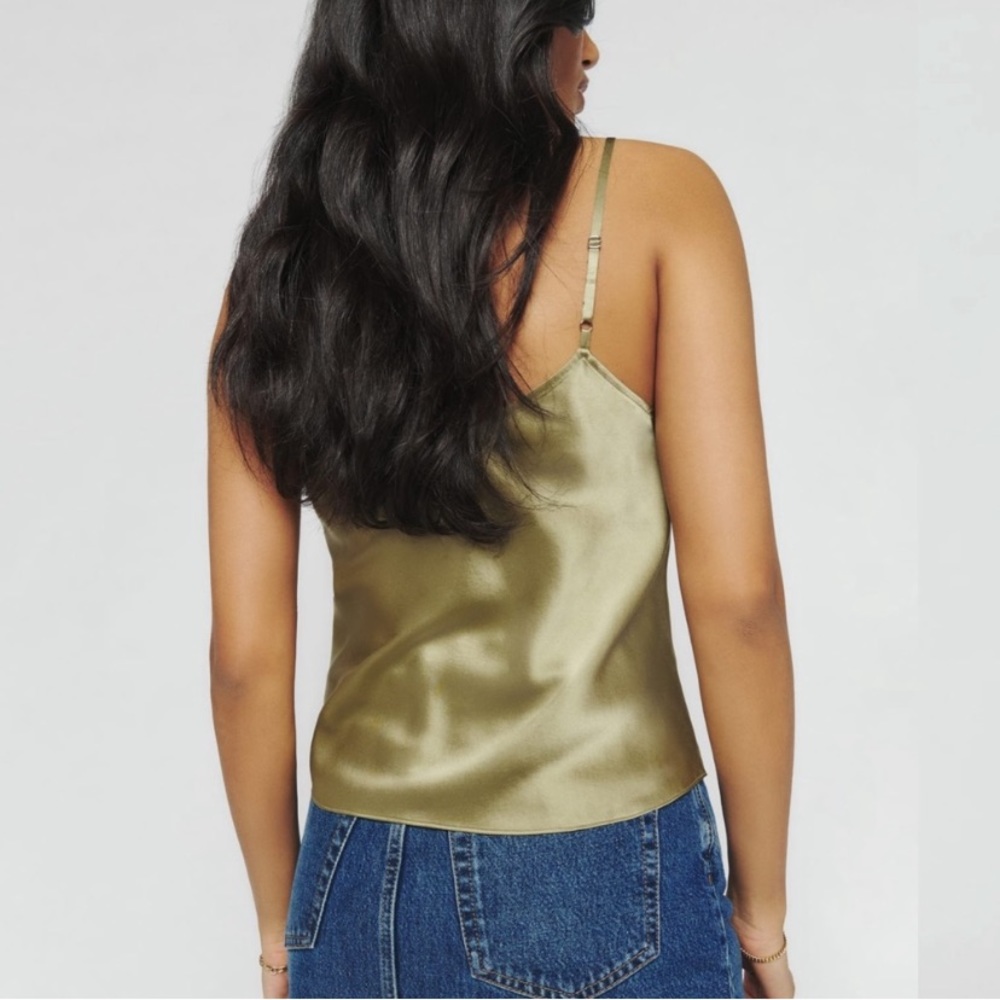 Reformation Teddy Silk Top